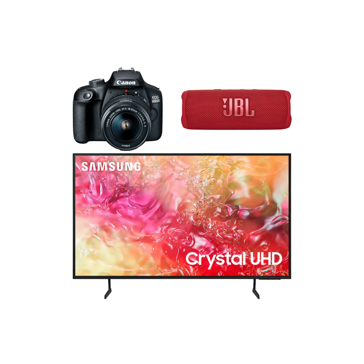 Televizor smart, sistem audio și cameră foto – divertisment și tehnologie