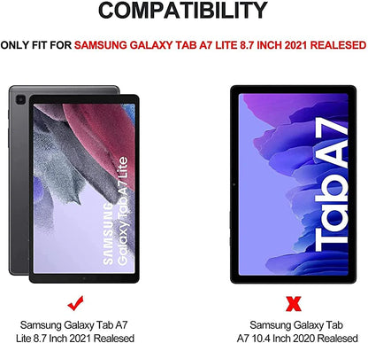 Husă pentru tabletă Samsung Galaxy Tab A7 Lite 8.7 2021 T220 T225 Huse de protecție cu piele PU și suport - Albastru