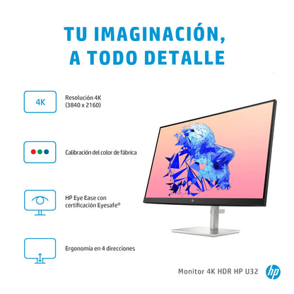 HP U32 4K HDR 80 cm (31,5") 3840 x 2160 pixeli 4K Ultra HD recondiționat