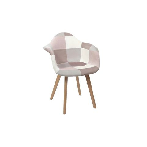 Detaliu tapițerie patchwork roz, scaune ergonomice – EpicOutlet.ro